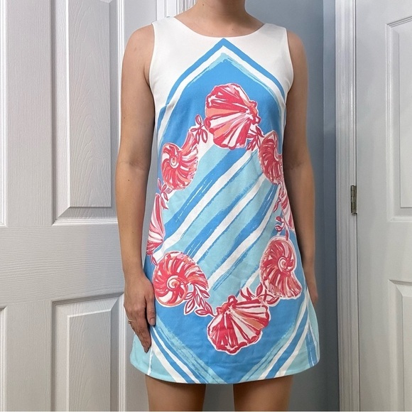 Lilly Pulitzer Dress Shift Mini Beach Coastal Shell Sleeveless Summer Size Small - Picture 1 of 8